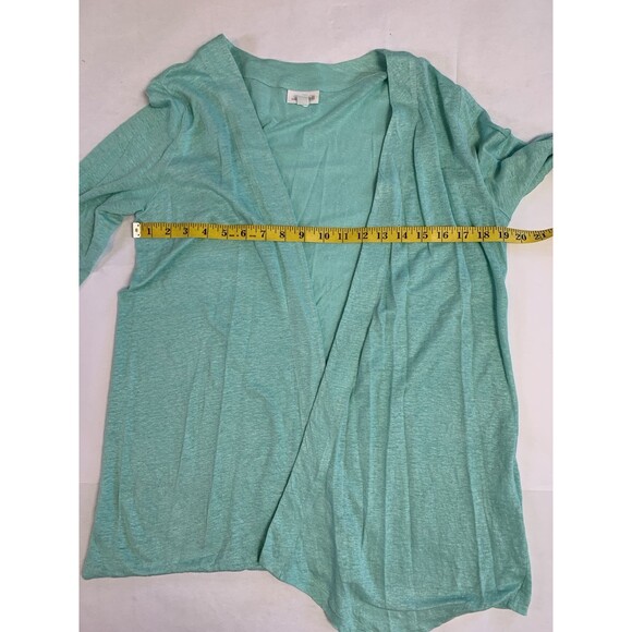 J. Jill Love Linen Open Front Cardigan Womens Size Small Green Long Sleeve - Picture 5 of 7